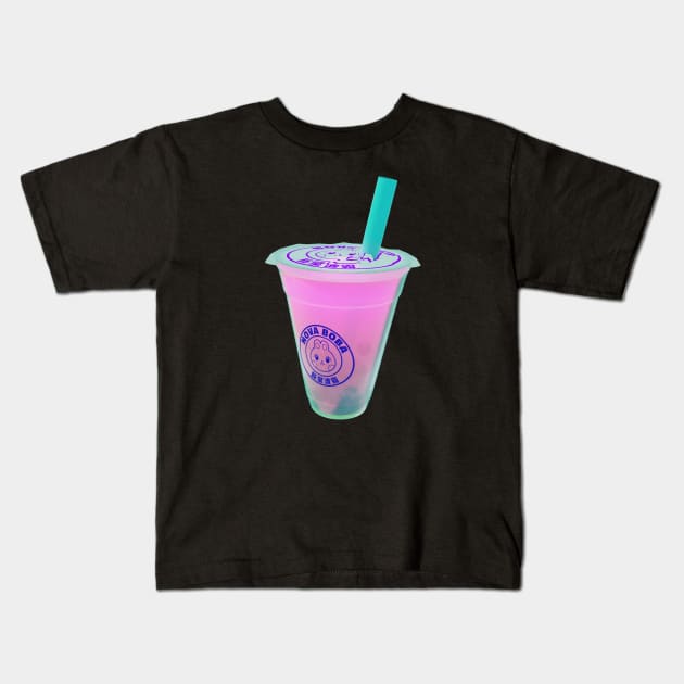 Boba Bubble Milk Tea - Strawberry Kids T-Shirt by banditotees